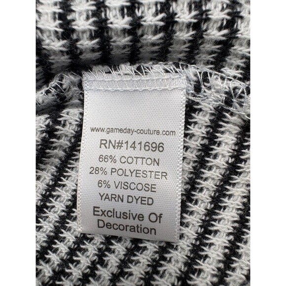 Clemson Tigers Striped Mock Neck Paw Logo Top XXL Gameday Couture Black White - Picture 7 of 11